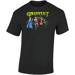 Gauntlet Arcade Retro Fantasy Video Game  Retro Graphic Unisex Soft Cotton Black T Shirt