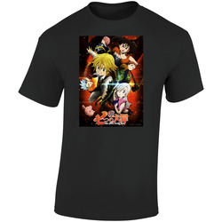 Seven Deadly Sins Anime Tv Show  Cool Fan  Retro Graphic Unisex Soft Cotton Black T Shirt