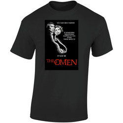 The Omen Cool Vintage 70's Movie  Retro Graphic Unisex Soft Cotton Black T Shirt