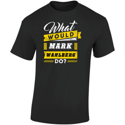 What Would Mark Wahlberg Do Funny Parody Movie Tv Show  Retro Graphic Unisex Soft Cotton Black T Shirt
