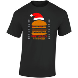 Samuel Jackson Happy Holidays With Cheese Christmas  Retro Graphic Unisex Soft Cotton Black T Shirt