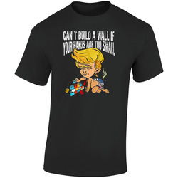 Vicente Fox Can't Build A Wall If Your Hands Are Too Small Donald Trump  Retro Graphic Unisex Soft Cotton Black T Shirt