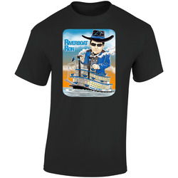 Riverboat Ron Rivera Caroline Panthers Tee  Retro Graphic Unisex Soft Cotton Black T Shirt