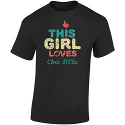 This Girl Loves Chris D'elia Thumbs Love Fan Comedian Comedy Worn Look Cool Retro Graphic Unisex Soft Cotton Black T Shirt