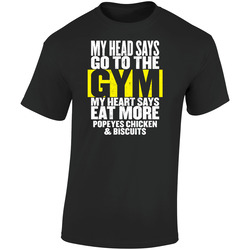 My Heart Says Eat More Popeyes Chicken Biscuits Funny Food Gym Retro Graphic Unisex Soft Cotton Black T Shirt
