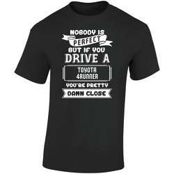 Nobody Is Perfect But If You Drive A Toyota 4runner A Funny Car Retro Graphic Unisex Soft Cotton Black T Shirt