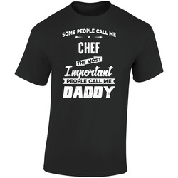 Chef Important People Call Me Daddy Father's Day Gift Retro Graphic Unisex Soft Cotton Black T Shirt