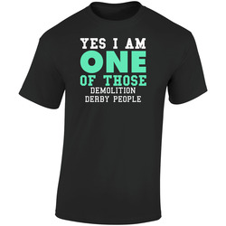 Yes I Am One Of Those Demolition Derby People Sports Retro Graphic Unisex Soft Cotton Black T Shirt