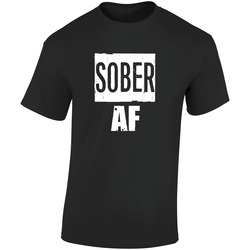 Sober Af Funny Slang Party Retro Graphic Unisex Soft Cotton Black T Shirt