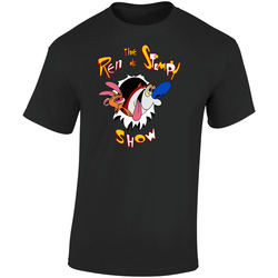 Ren And Stimpy Show 4 Retro Graphic Unisex Soft Cotton Black T Shirt