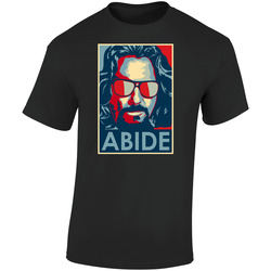 The Dude Abides - The Big Lebowski 5 Retro Graphic Unisex Soft Cotton Black T Shirt