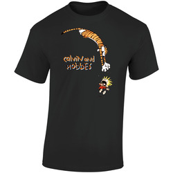 Calvin And Hobbes 4 Retro Graphic Unisex Soft Cotton Black T Shirt