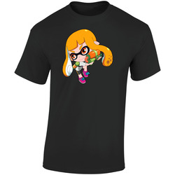 Splatoon - Inkling Girl - Cute Black Retro Graphic Unisex Soft Cotton Black T Shirt
