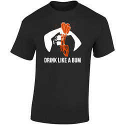 Drink Like A Bum Madbum 2014 Retro Graphic Unisex Soft Cotton Black T Shirt