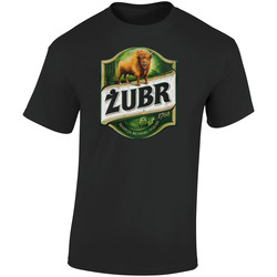 Zubr Beer Polish Made Beer Distressed Look Beer Lovers Retro Graphic Unisex Soft Cotton Black T Shirt