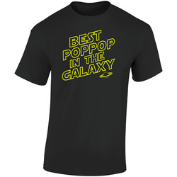 Best Poppop In The Galaxy Retro Graphic Unisex Soft Cotton Black T Shirt