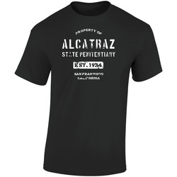 Property Of Alcatraz State Penitentiary Fan Prison Retro Graphic Unisex Soft Cotton Black T Shirt