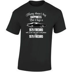 1979 Pontiac Firebird Trans Am Money Cant Buy Happiness But It Buys Car Enthusiast Retro Graphic Unisex Soft Cotton Black T Shirt