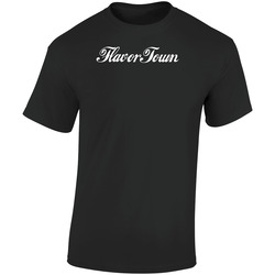 Flavortown Logo Parody Guy Fieri Cooking Chef Food Show Host Fan Retro Graphic Unisex Soft Cotton Black T Shirt