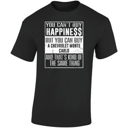 You Can't Buy Happiness Chevrolet Monte Carlo Heart Car Lover Retro Graphic Unisex Soft Cotton Black T Shirt