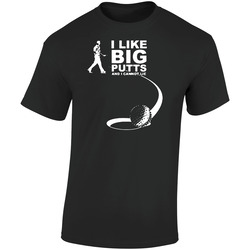 I Like Big Putts And I Cannot Lie Golf Funny Retro Graphic Unisex Soft Cotton Black T Shirt