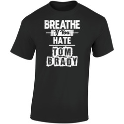 Breathe If You Hate Tom Brady New England Football Funny Retro Graphic Unisex Soft Cotton Black T Shirt