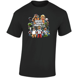 Grand Theft Mario Retro Graphic Unisex Soft Cotton Black T Shirt