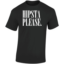 Hipsta Please Black Retro Graphic Unisex Soft Cotton Black T Shirt