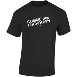 Comme Des Fuckdown Black Retro Graphic Unisex Soft Cotton Black T Shirt