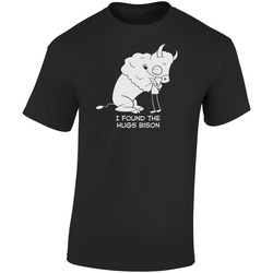 I Found The Hugs Bison Funny Science Retro Graphic Unisex Soft Cotton Black T Shirt
