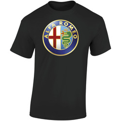 Alfa Romeo Italy Italian Cars Auto Car Racing Cool Retro Graphic Unisex Soft Cotton Black T Shirt