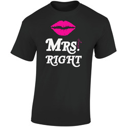 Mrs Right Kiss White Logo Retro Graphic Unisex Soft Cotton Black T Shirt