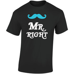 Mr Right Mustache Retro Graphic Unisex Soft Cotton Black T Shirt