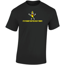 Its Peanut Butter Jelly Time Funny Retro Graphic Unisex Soft Cotton Black T Shirt
