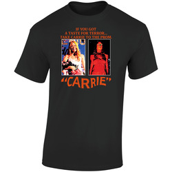 Carrie Horror Movie Vintage Retro Retro Graphic Unisex Soft Cotton Black T Shirt