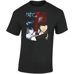 Perfect Fit T Shirts Death Note Pair Anime Retro Graphic Unisex Soft Cotton Black T Shirt