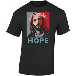 Jesus Hope Religious Retro Graphic Unisex Soft Cotton Black T Shirt