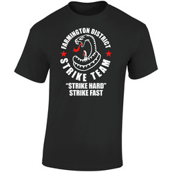 Perfect Fit T Shirts The Shield Strike Team Vic Makey Retro Graphic Unisex Soft Cotton Black T Shirt