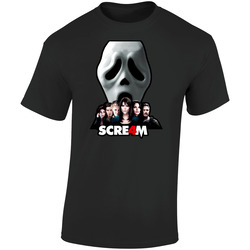 Scream 4 Thriller Horror Movie 2011 Retro Graphic Unisex Soft Cotton Black T Shirt