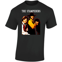 Canadian Rock 70s Band Icons The Stampeders Retro Graphic Unisex Soft Cotton Black T Shirt