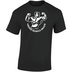 Muscle Beach Arnold Schwarzenegger Workout Cool T- Retro Graphic Unisex Soft Cotton Black T Shirt