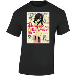 Watamote Anime Tv Show  Cool Fan Retro Graphic Unisex Soft Cotton Black T Shirt