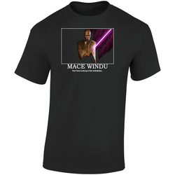 Mace Windu Retro Graphic Unisex Soft Cotton Black T Shirt