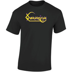 Queensryc Kuning Retro Graphic Unisex Soft Cotton Black T Shirt