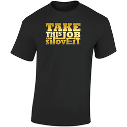 Take This Job And Shove It Retro Graphic Unisex Soft Cotton Black T Shirt