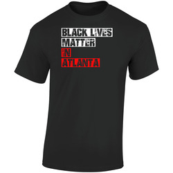Black Lives Matter Atlanta Retro Graphic Unisex Soft Cotton Black T Shirt