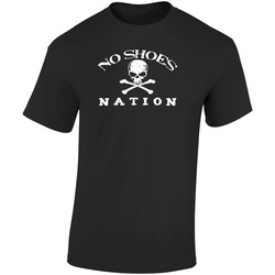 No Shoes Nation Retro Graphic Unisex Soft Cotton Black T Shirt