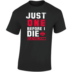 Cleveland Indians T Shirt Just One Before I Die 2016 Baseball World Series Tee Retro Graphic Unisex Soft Cotton Black T Shirt