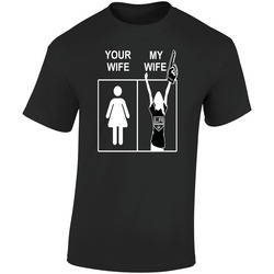 Los Angeles Kings T Shirt Sports Hockey Tee Your Wife My Wife Funny Sporting NHL Apparel Retro Graphic Unisex Soft Cotton Black T Shirt