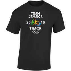Jamaica Track Team Rio 2016 Olympic Games Sport Retro Graphic Unisex Soft Cotton Black T Shirt
